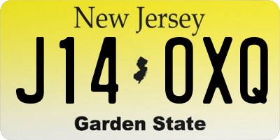 NJ license plate J14OXQ