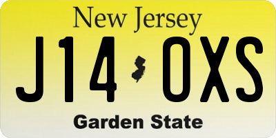 NJ license plate J14OXS