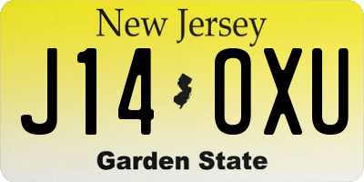 NJ license plate J14OXU