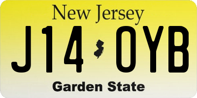 NJ license plate J14OYB