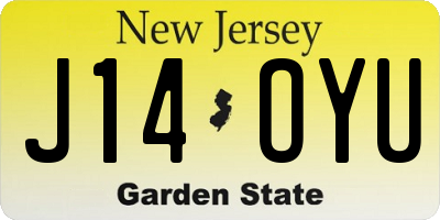 NJ license plate J14OYU