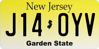 NJ license plate J14OYV