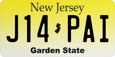 NJ license plate J14PAI