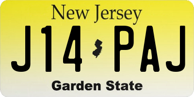 NJ license plate J14PAJ