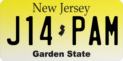 NJ license plate J14PAM