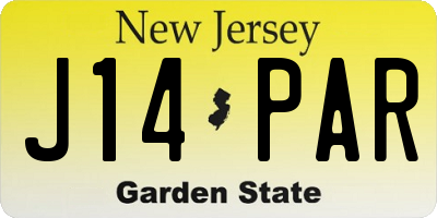 NJ license plate J14PAR