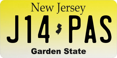 NJ license plate J14PAS