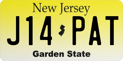 NJ license plate J14PAT