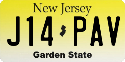NJ license plate J14PAV