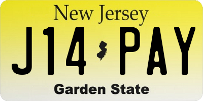 NJ license plate J14PAY