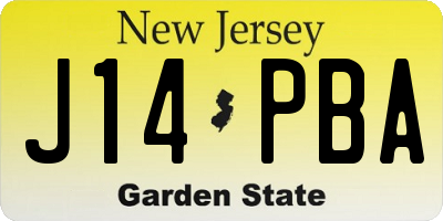 NJ license plate J14PBA