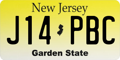 NJ license plate J14PBC