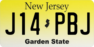 NJ license plate J14PBJ
