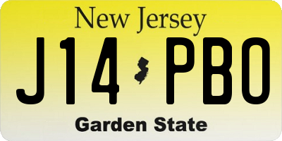 NJ license plate J14PBO