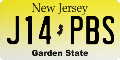 NJ license plate J14PBS