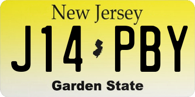 NJ license plate J14PBY