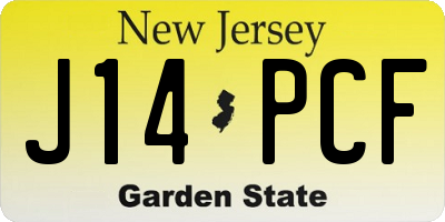 NJ license plate J14PCF