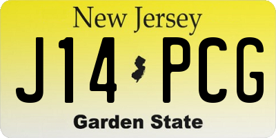NJ license plate J14PCG