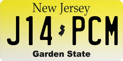 NJ license plate J14PCM