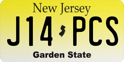 NJ license plate J14PCS