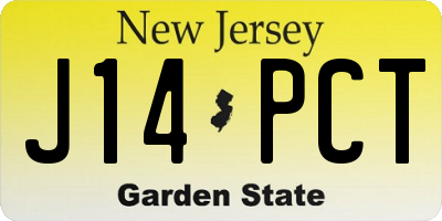 NJ license plate J14PCT