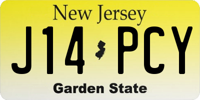 NJ license plate J14PCY