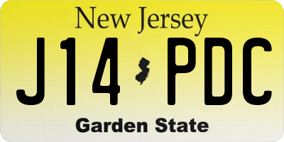 NJ license plate J14PDC
