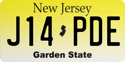 NJ license plate J14PDE
