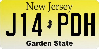NJ license plate J14PDH