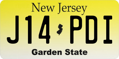 NJ license plate J14PDI