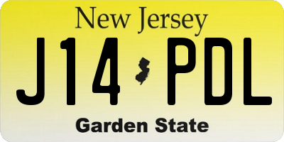 NJ license plate J14PDL