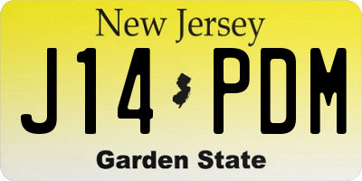 NJ license plate J14PDM