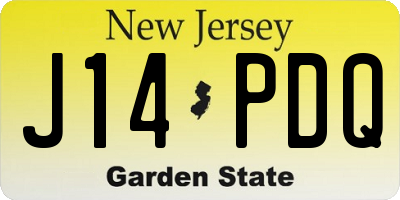 NJ license plate J14PDQ