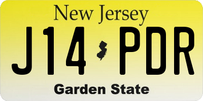 NJ license plate J14PDR
