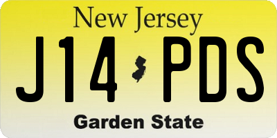NJ license plate J14PDS
