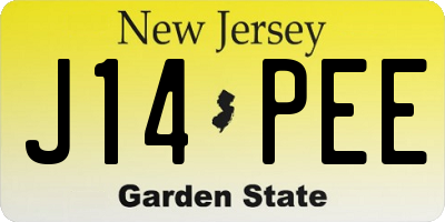 NJ license plate J14PEE