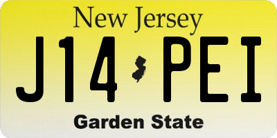 NJ license plate J14PEI