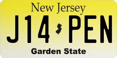 NJ license plate J14PEN