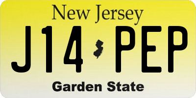 NJ license plate J14PEP