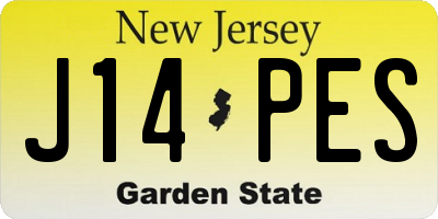 NJ license plate J14PES