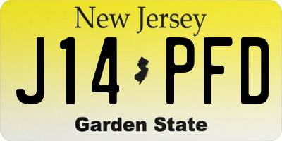 NJ license plate J14PFD
