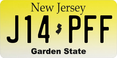 NJ license plate J14PFF