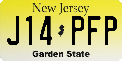 NJ license plate J14PFP