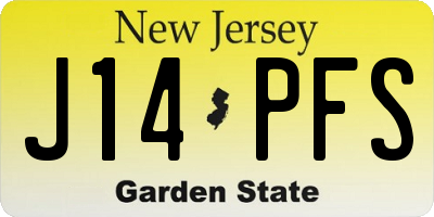 NJ license plate J14PFS