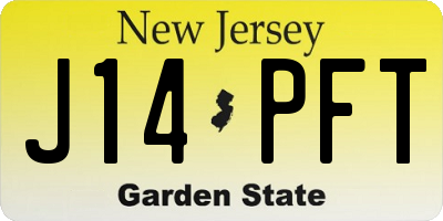 NJ license plate J14PFT