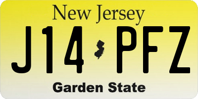 NJ license plate J14PFZ