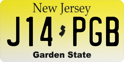 NJ license plate J14PGB
