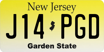 NJ license plate J14PGD