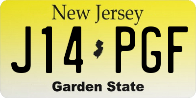 NJ license plate J14PGF
