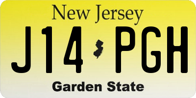 NJ license plate J14PGH